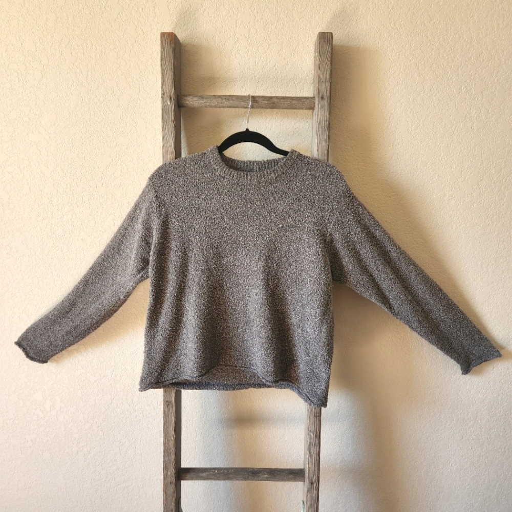 Columbia Girl's Grey Stretchy Soft Crewneck Sweater- Size Large